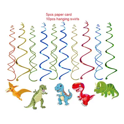 Set Dinosaur Spiral Hanging Charms, Birthday Party Decoration, Dinosaur Theme Party