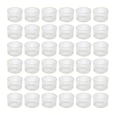 36-piece Glass Tealight Candle Holder Set - Polished Finish Tabletop Votive Holders For Christma