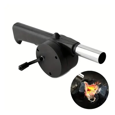 1pc Bbq Fan: Portable Manual Hand Crank Bellows For Fast Fire Starter & Outdoor Picnic Camping C