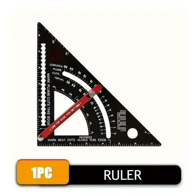 TEMU 1pc Aluminum Triangle Ruler - , Rustproof, Multi-angle Protractor, Precision Woodworking Me