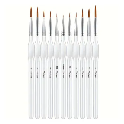 TEMU Yutiars 11pcs Precision Paint Brush Set - Fine Tip For Artwork, Miniature Models & Face Pai