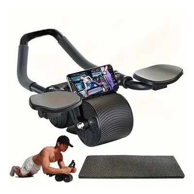 TEMU Huhujia Ab Roller With Elbow Support - Automatic Rebound, Burning & Muscle Wheel For Home F