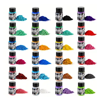 24 Colors Of Mica Powder, Used For Epoxy Resin, Dye, Car Air Freshener Pigment Powder, Candle Ma