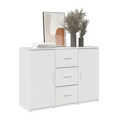 TEMU Glossy White Credenza 90.5x29.5x65 Cm In Chipboard