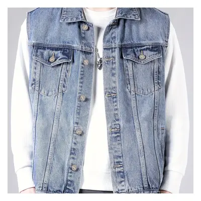 Men's Casual Chest Pocket Distressed Button Vest