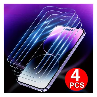 TEMU 4pcs Hd Tempered Glass Screen Protection For Iphone 12 14 Max 15 Plus Protective Glass Film