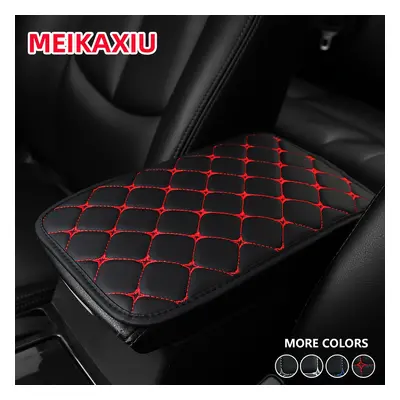 TEMU 1pc Meikaxiu Embroidered 3d Leather Car Armrest Cushion, Universal Console Cover For Car In