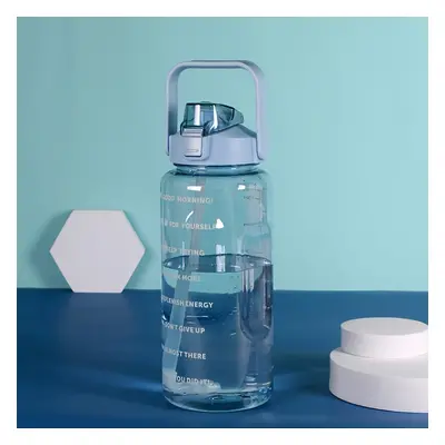 2000ml/67oz Large Capacity Water Bottle With Time Marker, Leakproof Bpa-free Tritan Plastic, Mot