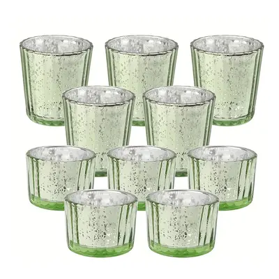 10pcs Votive Candle Holders- Clear Tea Lights Candle Holder, Glass Candle Holders Bulk For Weddi