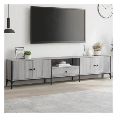 Mobile Tv Cabinet Gray 200x25x44 Cm Laminated Wood