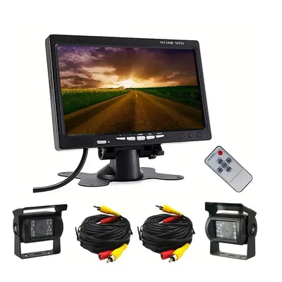 Camecho 7" Lcd Backup Camera Car Rear View Monitor Kit For Truck Bus Rv Night Vision Rearview Re