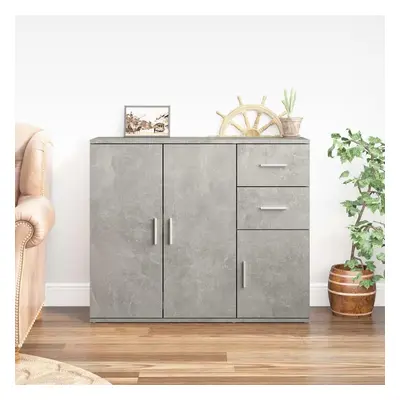 Cemento Grey Credenza 91x29.9.5x75 Cm In Laminated Wood