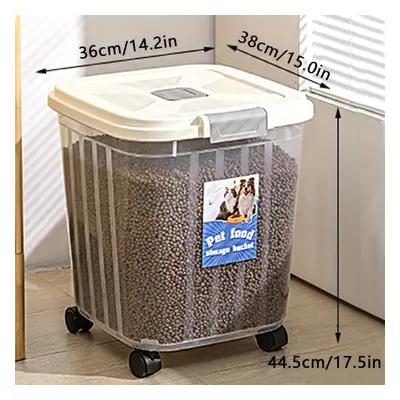 TEMU 1pc Pet Food Storage Container With Design And Lid, Moisture Proof Insect Proof Dry Food St