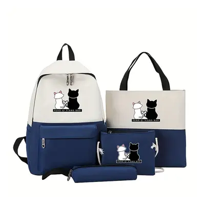 's Bag Set Cat Applique, , , , Lined