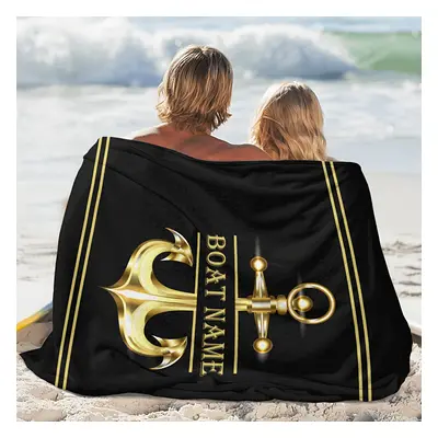 Personalized Nautical Anchor Blanket - Soft, Comfortable, And Versatile For Outdoor, Beach, Camp