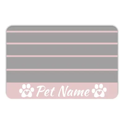 TEMU Personalized Striped Pattern Dog Feeding Mat, Pu Leather Non-slip Pet Dog Food Mat, Waterpr