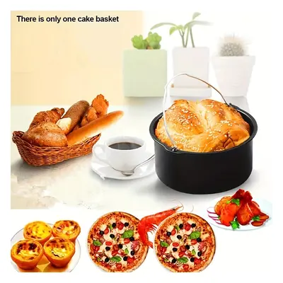 TEMU 1pc Inch Non-stick Baking Mold, Air Fryer Pot Round Tray, Pan Roasting Pizza Cake Basket Ba