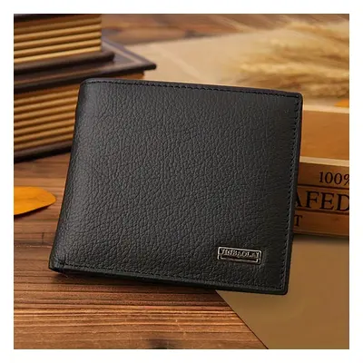 1-pack Men's Pu Leather Wallet Short Bifold With Coin Pocket & Cash Compartment, Vintage Style Z