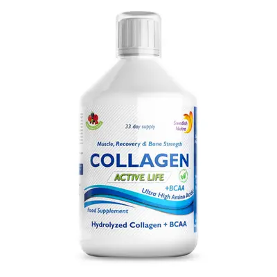 Collagene liquido idrolizzato di tipo 1, 2 e 3 Active Life 5000mg, 500ml, Swedish Nutra