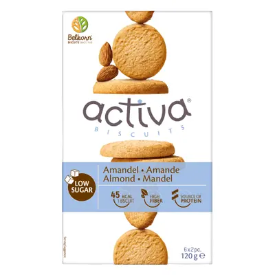 Biscotti attivi con mandorle (senza zuccheri aggiunti), 120 g, Belkorn