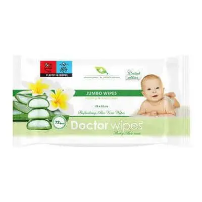 Salviettine umidificate con aloe vera Jumbo Pack, 72 pz, Doctor Wipes