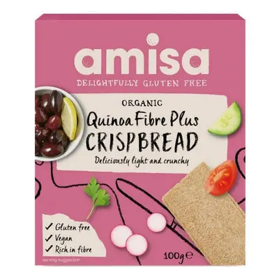 Pane con fibra di quinoa più Bio Crispbread senza glutine, 100 gr, Amisa