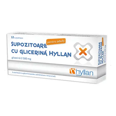 Supposte con glicerina 2500 mg per adulti, 12 pezzi, Hyllan