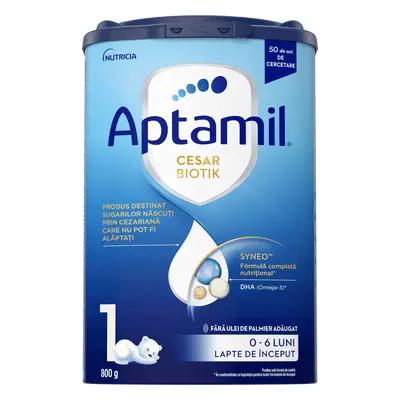 Lapte in polvere Aptamil CesarBiotik 1, 0-6 luni, 800g, Nutricia