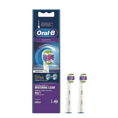 Testine di ricambio per spazzolino elettrico, 3D White, 2 pz, Oral-B