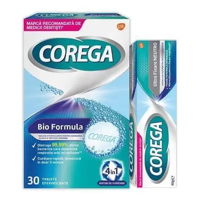 Confezione Bio Formula Compresse Effervescenti, 30 compresse + Crema Adesiva per Protesi Ultra F