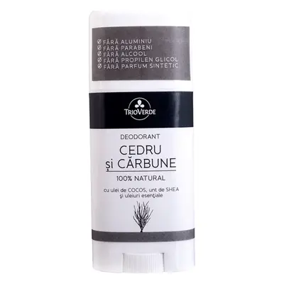 Deodorante al cedro e carbone, 60 g, Green Trio