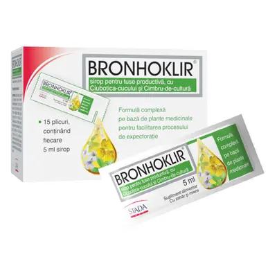 Bronhoklir per tosse produttiva, 15 bustine x 5 ml Stada