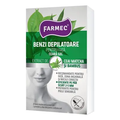 Strisce depilatorie per il viso con cera-gel, 10 x 2 pezzi, Charmec