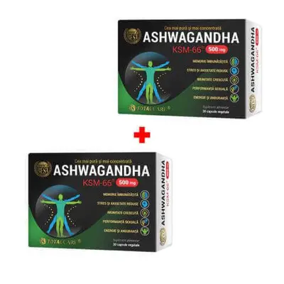 Confezione Ashwagandha KSM-66, 30 capsule vegetali + sconto 50% sul secondo prodotto, Cosmopharm