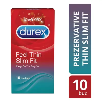 Preservativi Feel Thin Slim Fit, 10 pezzi, Durex