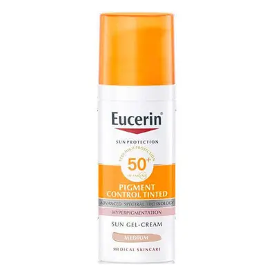 Crema gel con protezione solare SPF 50+ tonalità media, 50 ml, Eucerin