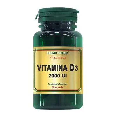 Vitamina D3 Premium 2000 UI, 60 capsule, Cosmopharm