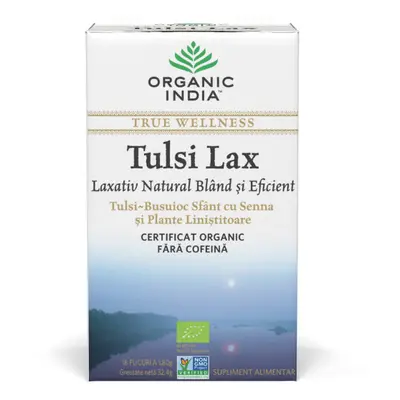 Tè lassativo Tulsi Lax con senna, 18 bustine, India biologica