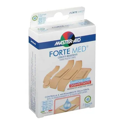 Master-Aid Fortemed - Cerotto con Tampone Disinfettante 5 formati, 40Cerotti