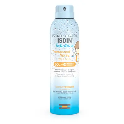 Spray solare protettivo trasparente per bambini con SPF 50 Pelle Bagnata, 250 ml, Isdin