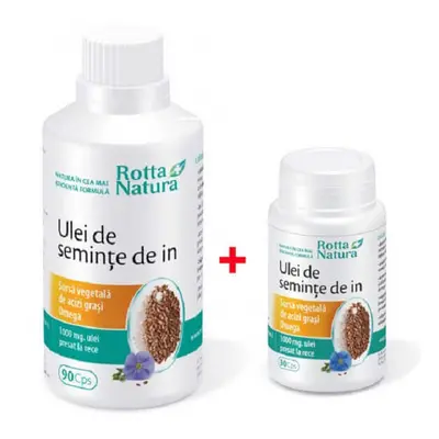 Confezione Olio di Semi di Lino, 90 capsule + 30 capsule, Rotta Natura