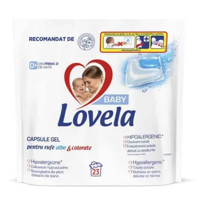 Detersivo in capsule per bucato bianco e colorato, 23 capsule, Lovela Baby