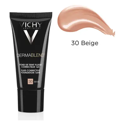 Vichy Dermablend - Fondotinta Fluido Coprente per Pelle Grassa Tonalità 30, 30ml