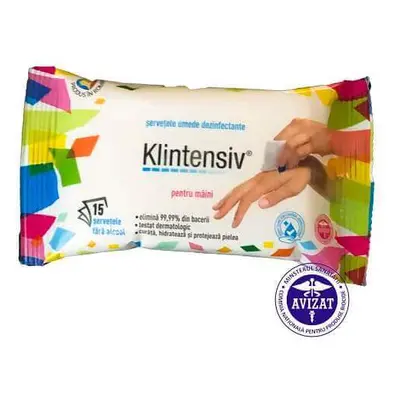 Salviette disinfettanti per le mani, 15 pz, Klintensiv