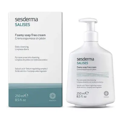 Schiuma crema per la pulizia della pelle acneica, Salises senza sapone, 250 ml, Sesderma