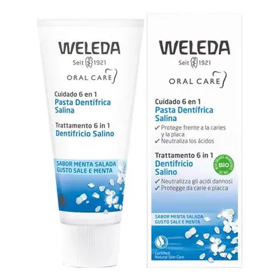 Weleda Dentifricio Salino Trattamento 6 in 1 Gusto Sale e Menta, 75ml