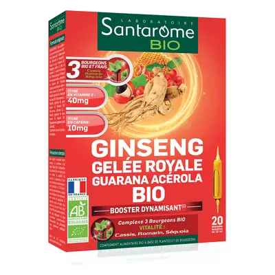 Ginseng Jelly Royale Guaranà Acerola Bio, 20 fiale, Santarome Natural