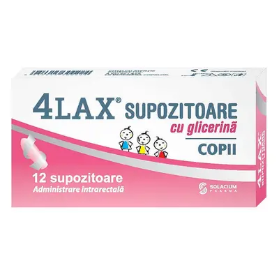 Supposte con glicerina per bambini 4Lax, 12 pezzi, Solacium Pharma