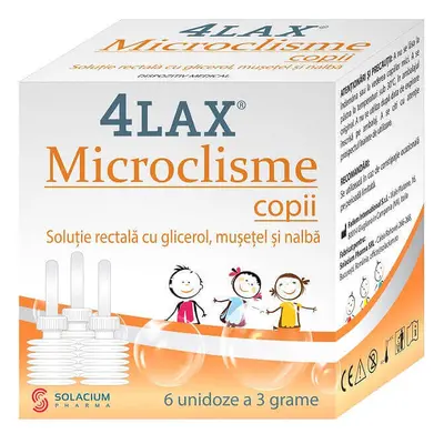 Micro clisteri per bambini 4Lax, 6 dosi singole x 3 g, Solacium Pharma