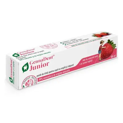 Dentifricio per bambini con argilla e fragole GennaDent Junior, 80 ml, Vivanatura